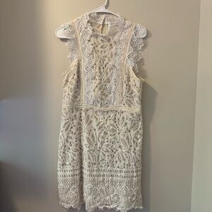 White lace dress sleeveless